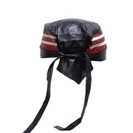 American Flag Leather Skull Cap