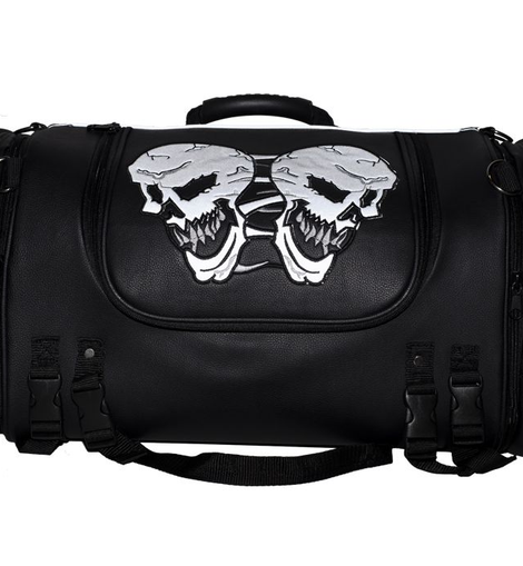 Medium Motorcycle Sissy Bar Bag / Trunk With Skull