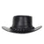 Genuine Black Naked Cowhide Leather Outlaw Gambler Hat