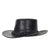 Genuine Black Naked Cowhide Leather Outlaw Gambler Hat