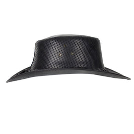 Genuine Black Naked Cowhide Leather Outlaw Gambler Hat