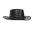 Genuine Black Naked Cowhide Leather Outlaw Gambler Hat