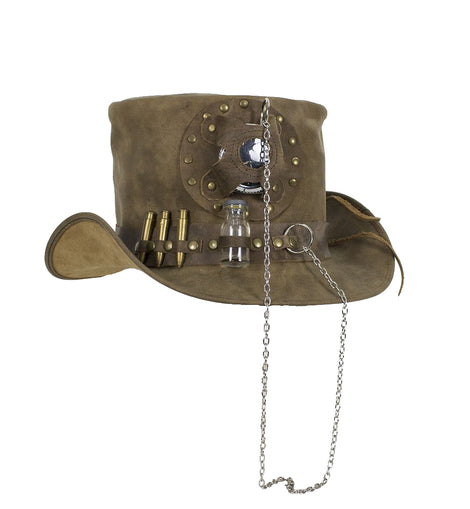 Opie's Outlaw's Deadman Top Hat Brown Leather