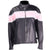 women's black and pink leather jacket front image 2nd Gear USA