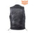 Mens 10-Pockets Plain Leather Vest