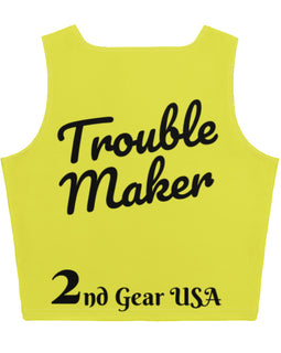 2nd Gear USA™ Trouble Maker Crop Top Yellow & Black