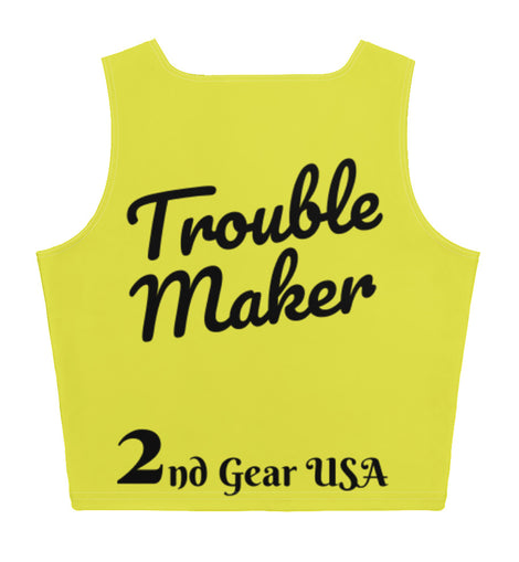 2nd Gear USA™ Trouble Maker Crop Top Yellow & Black