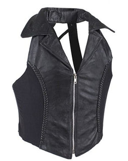 Women's Halter Top Vest With Classic Style Collar