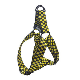 Bad Boy Dog Harness Black & Yellow Checkered 