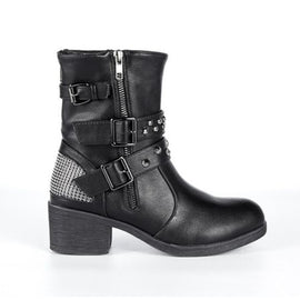 Women's Zippered Studded Boots